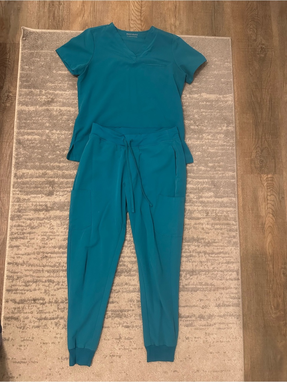 Mandala Teal Scrub Set